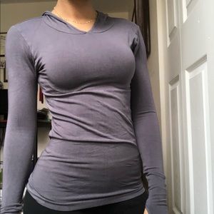 Long Sleeve Workout Top with Hood